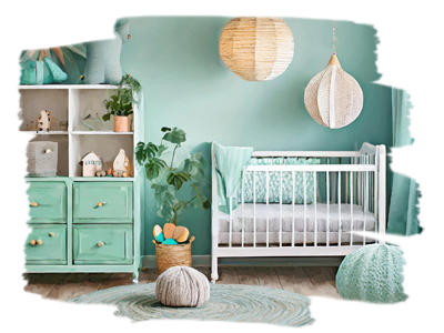 Chambre vert menthe